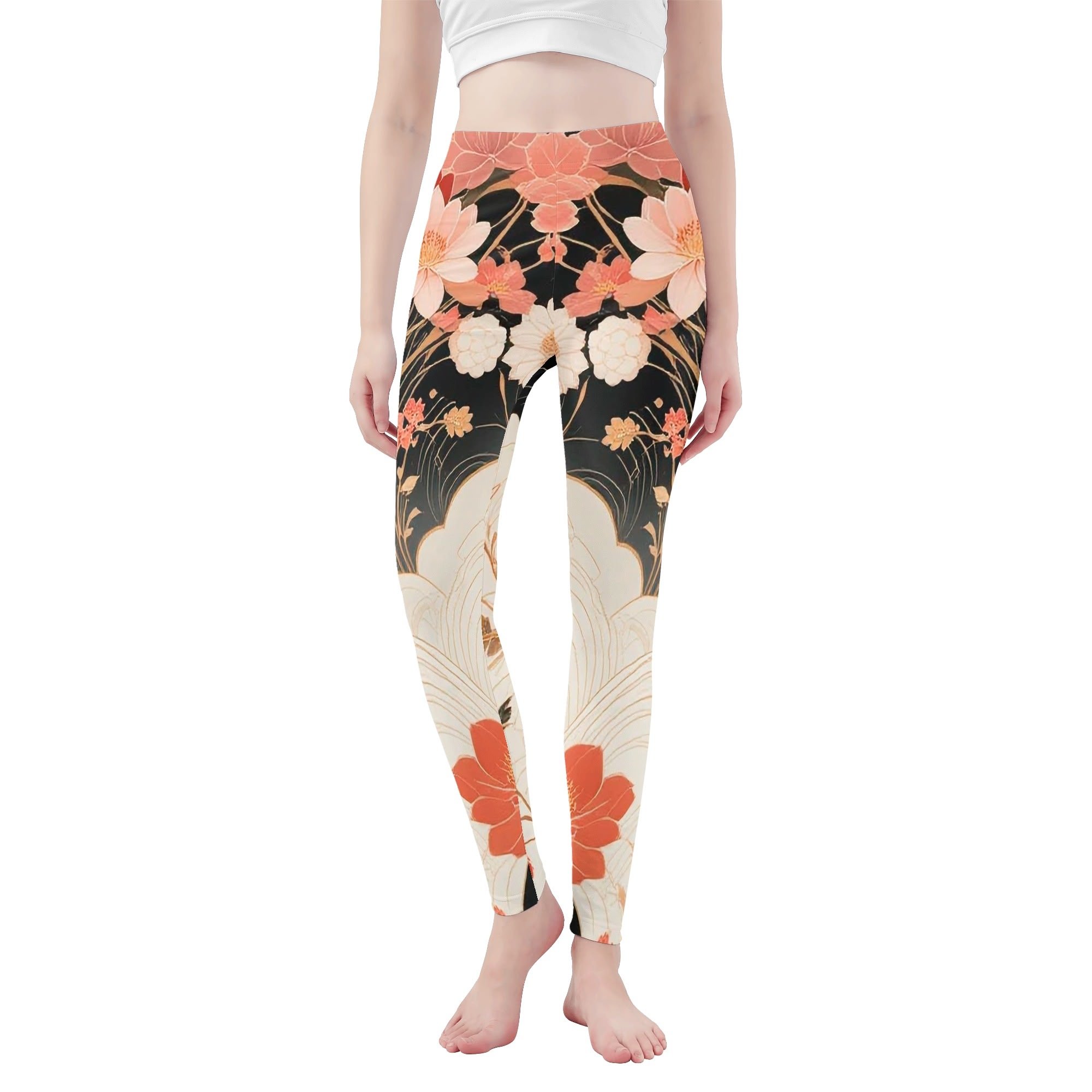 Women's Yoga Pants Leggings with Mid Waist and All Over Print
