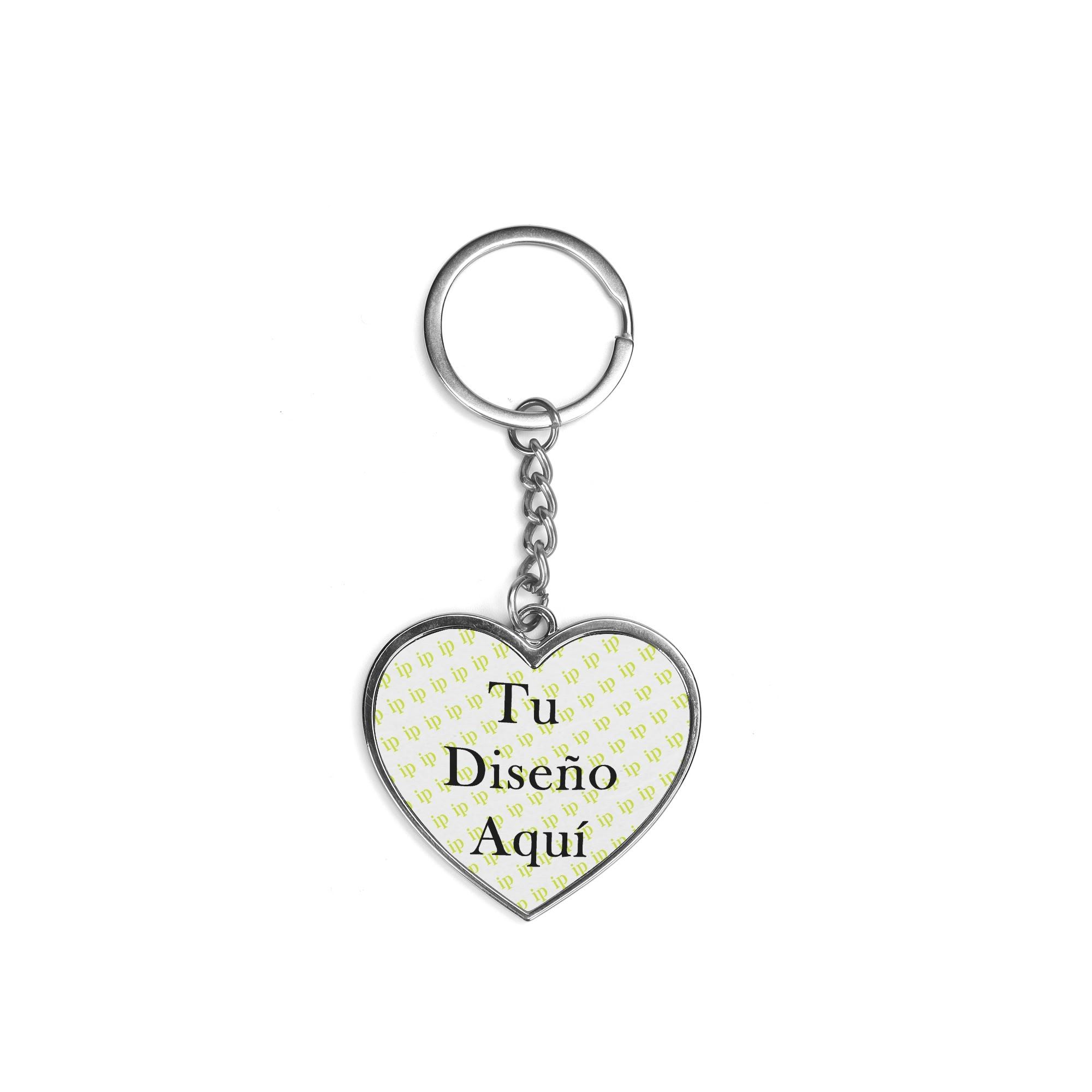 Personalized Double Sided Heart Shaped Keychain