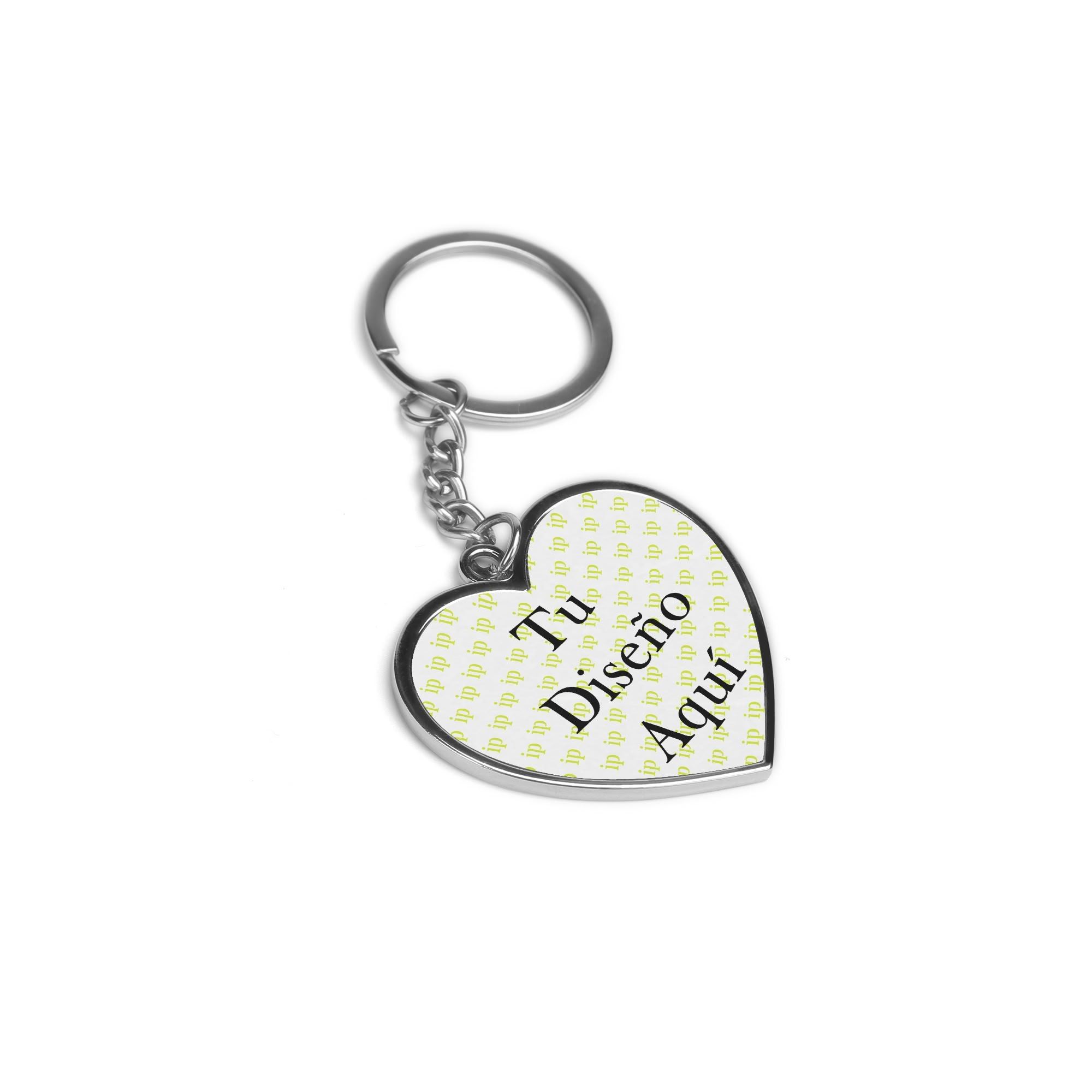Personalized Double Sided Heart Shaped Keychain