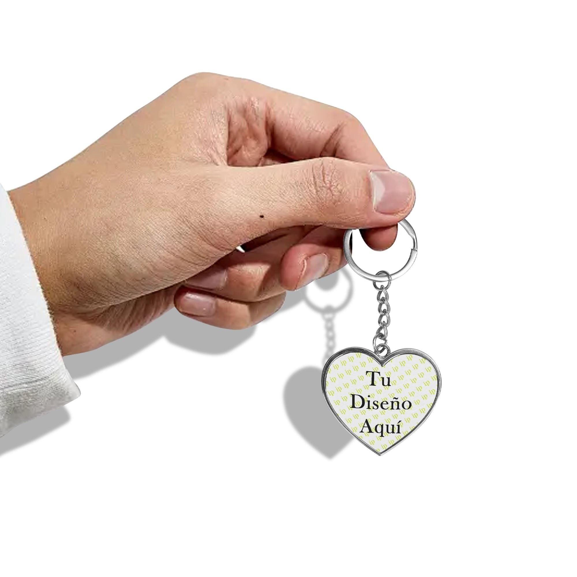 Personalized Double Sided Heart Shaped Keychain