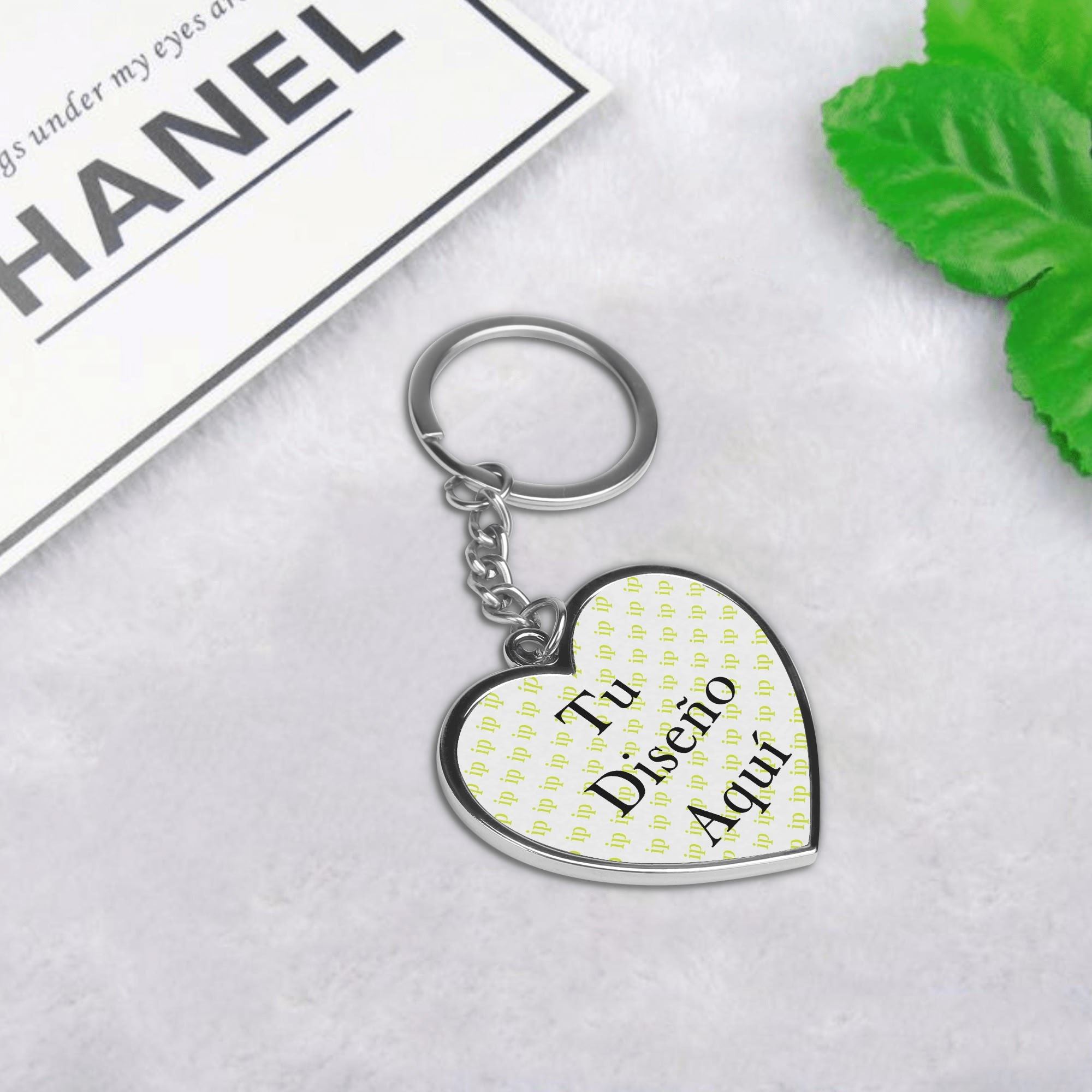 Personalized Double Sided Heart Shaped Keychain