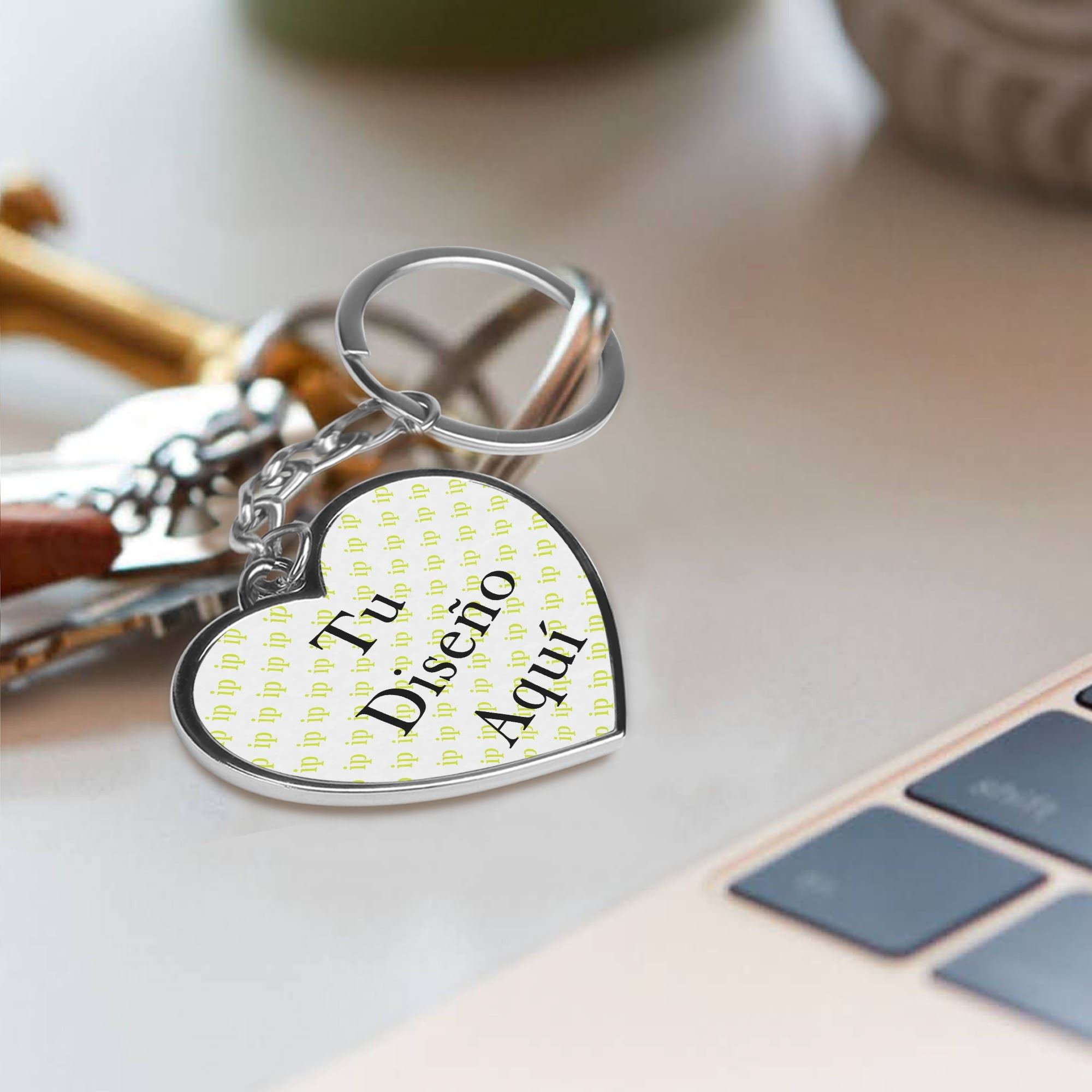 Personalized Double Sided Heart Shaped Keychain
