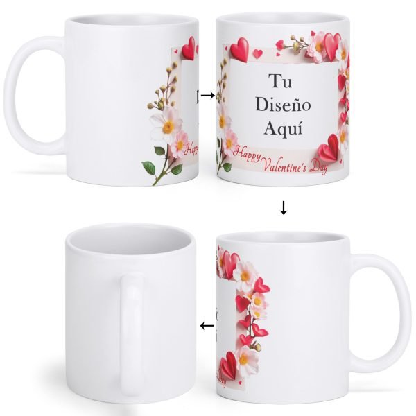 Elegant 11oz mug with personalized patterns Valentine's Day