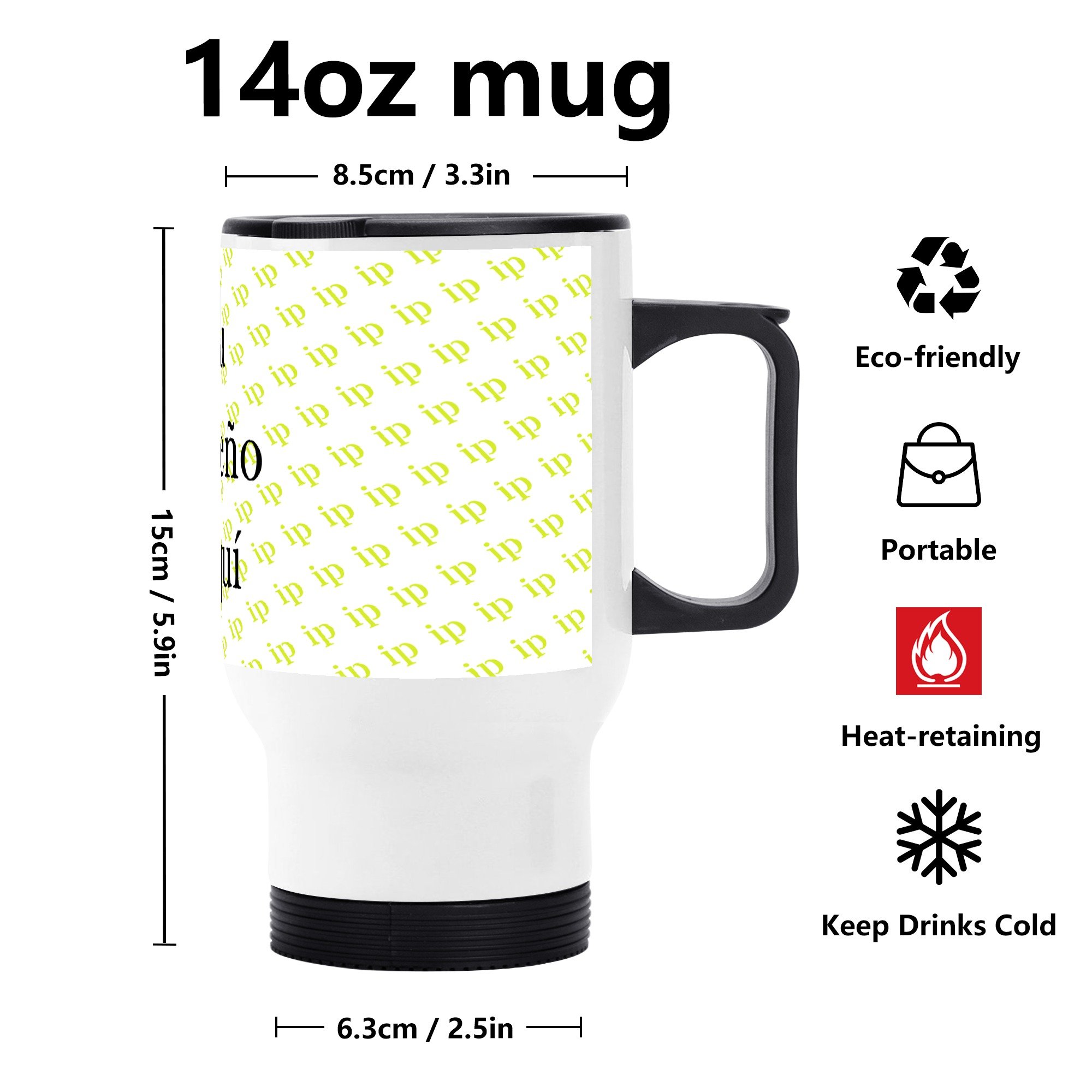 Stainless Steel Travel Coffee Mug (14 oz)