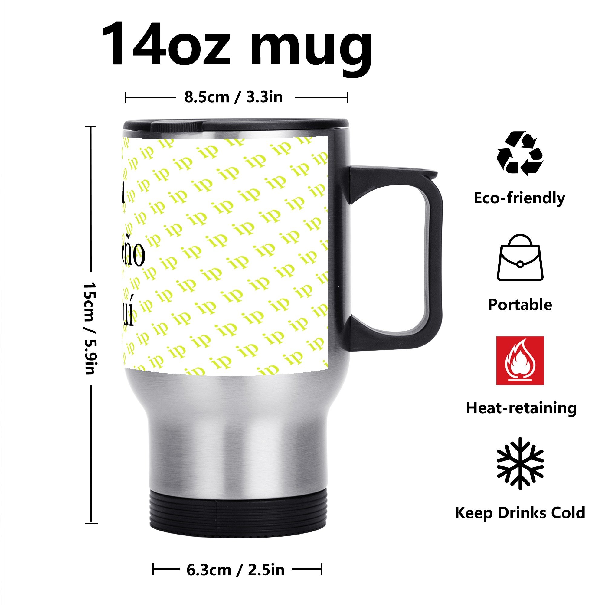 Stainless Steel Travel Coffee Mug (14 oz)