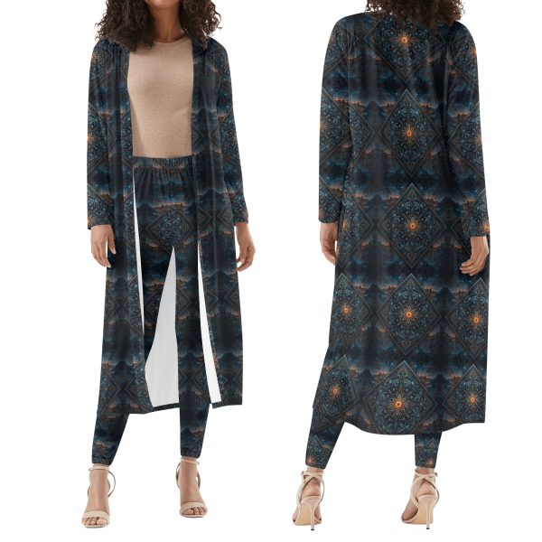Knots Women's Long Sleeve Cardigan and Leggings Sets
