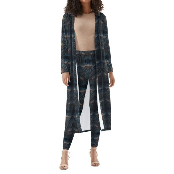 Knots Women's Long Sleeve Cardigan and Leggings Sets