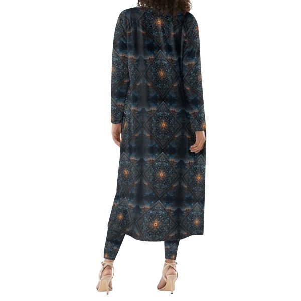 Knots Women's Long Sleeve Cardigan and Leggings Sets