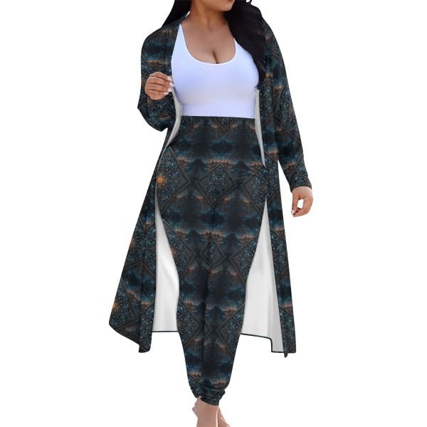 Knots Women's Long Sleeve Cardigan and Leggings Sets