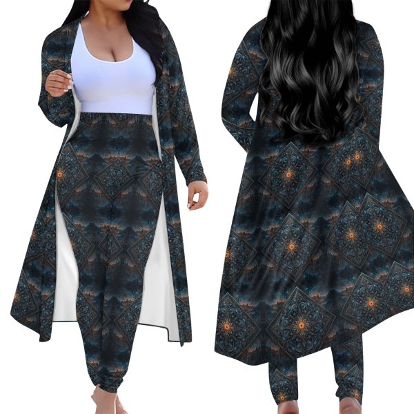 Knots Women's Long Sleeve Cardigan and Leggings Sets