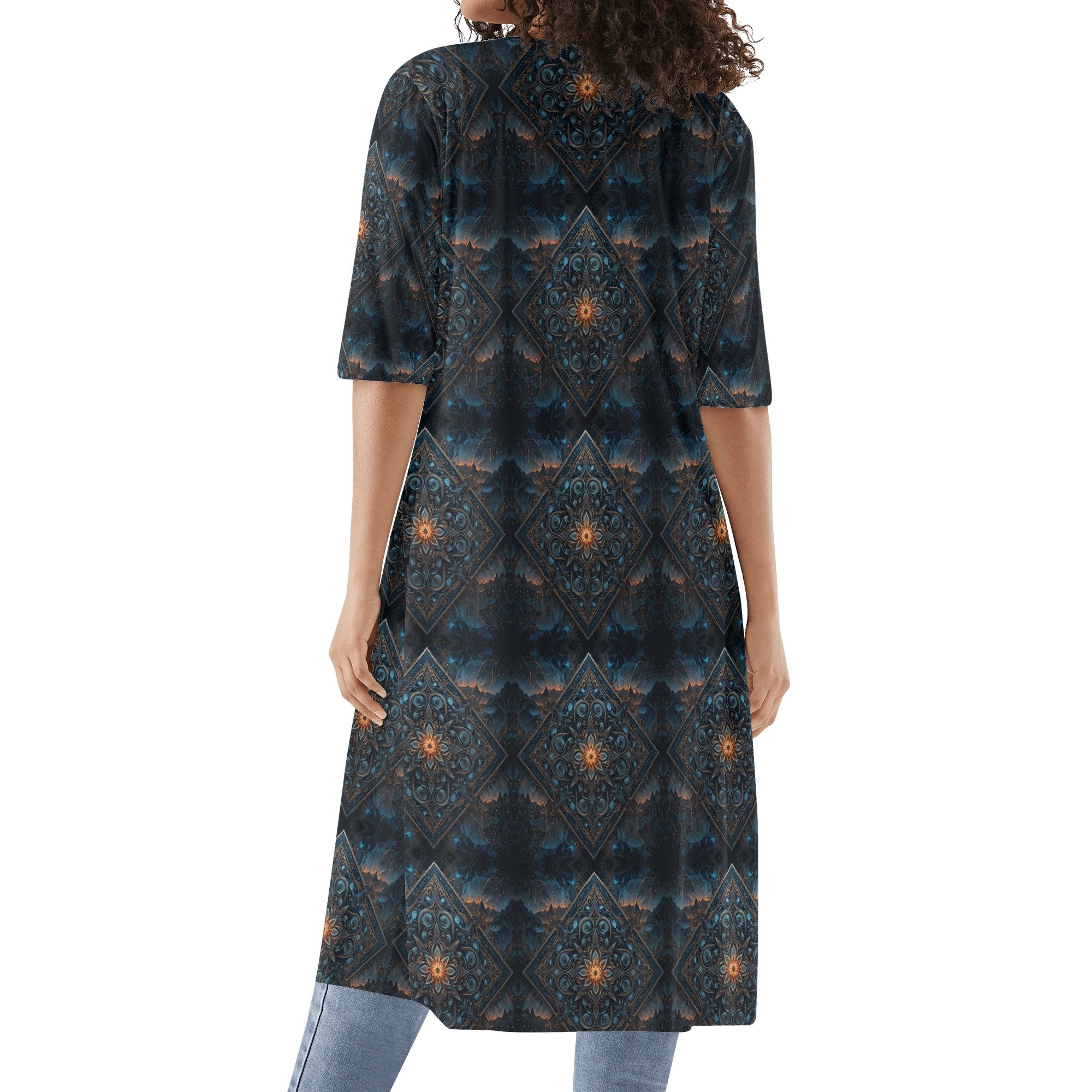 Knots Women's Half Sleeve Kimono Cardigan