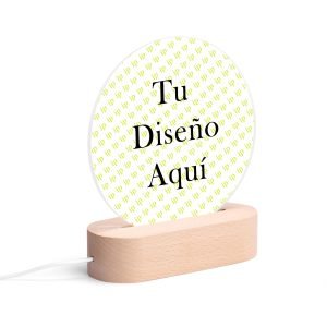 Personalised Name Acrylic Round Lamp Night Light Home Decor