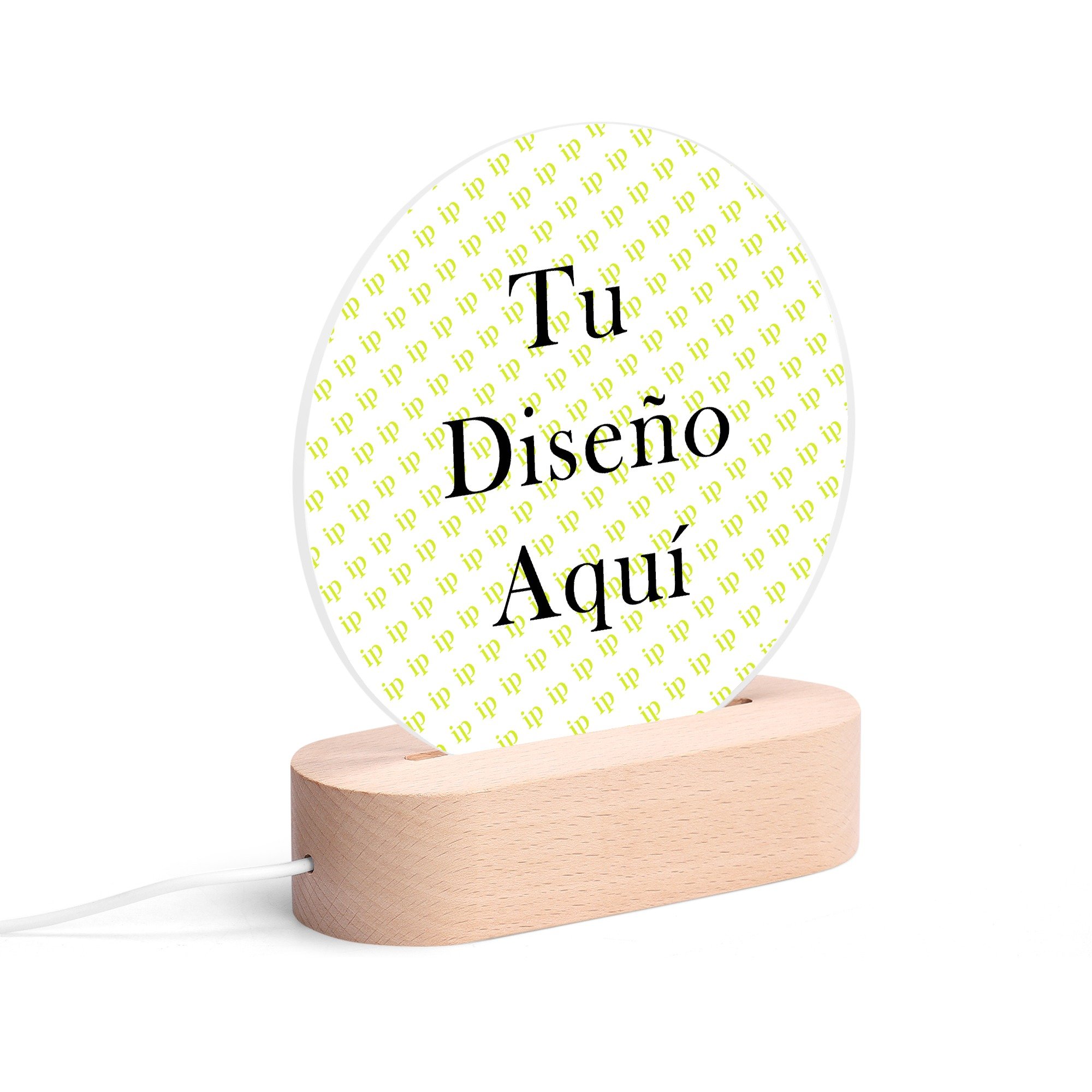 Personalised Name Acrylic Round Lamp Night Light Home Decor