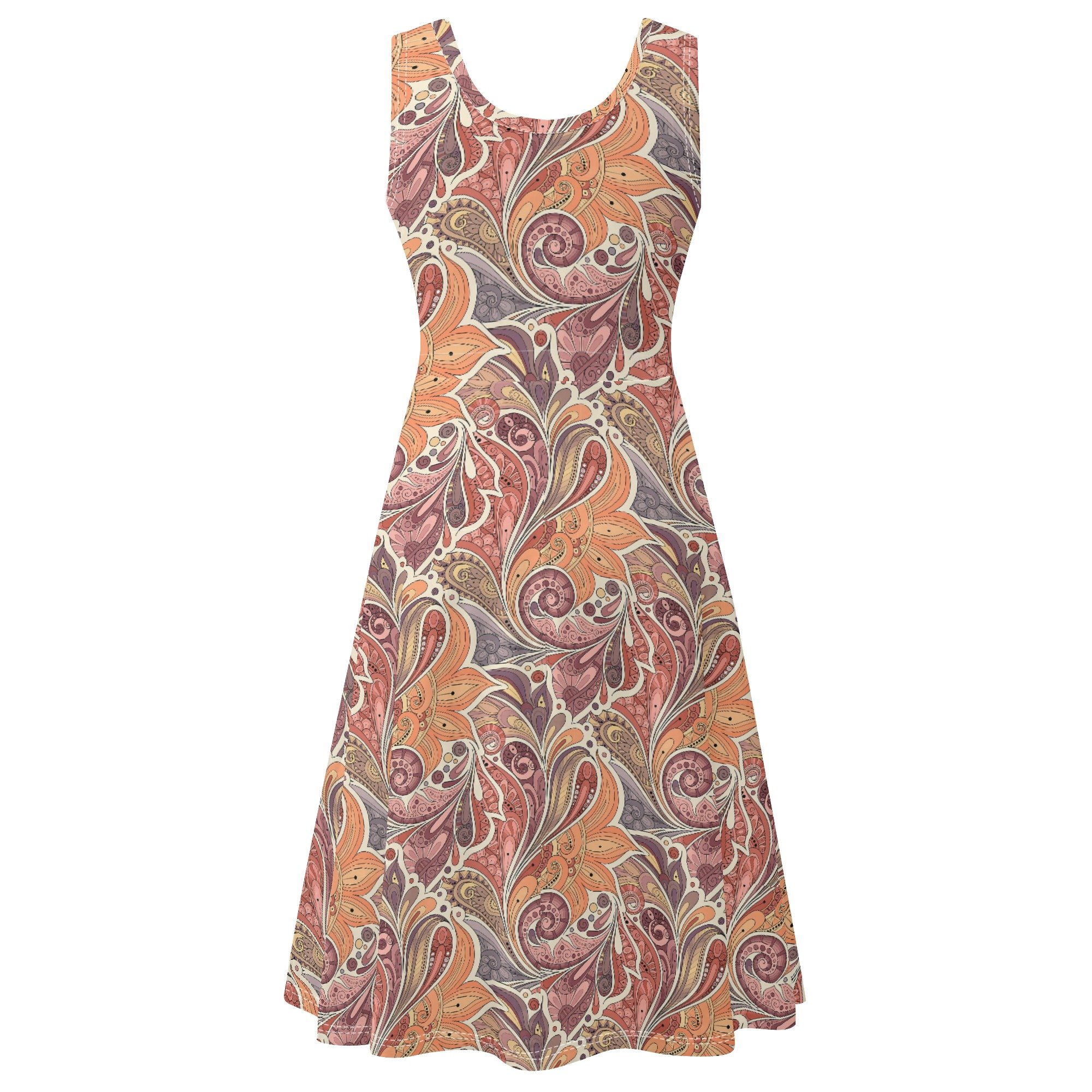 Boho Chic Women's Sleeveless Midi Dress