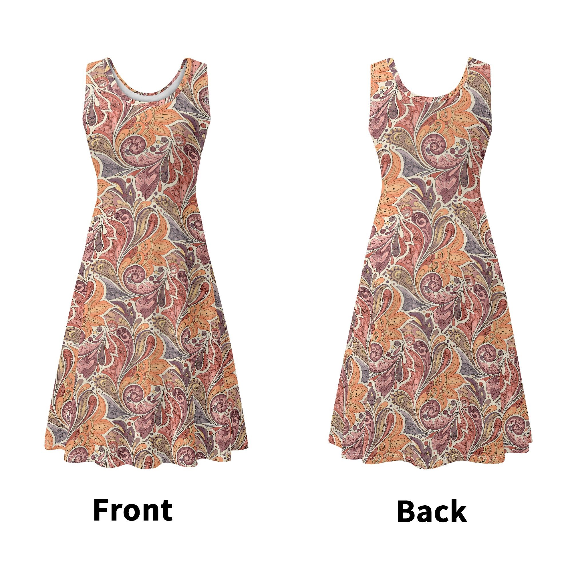 Boho Chic Women's Sleeveless Midi Dress