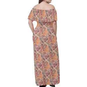 Women's Boho Chic Off Shoulder Wrap Maxi Dress