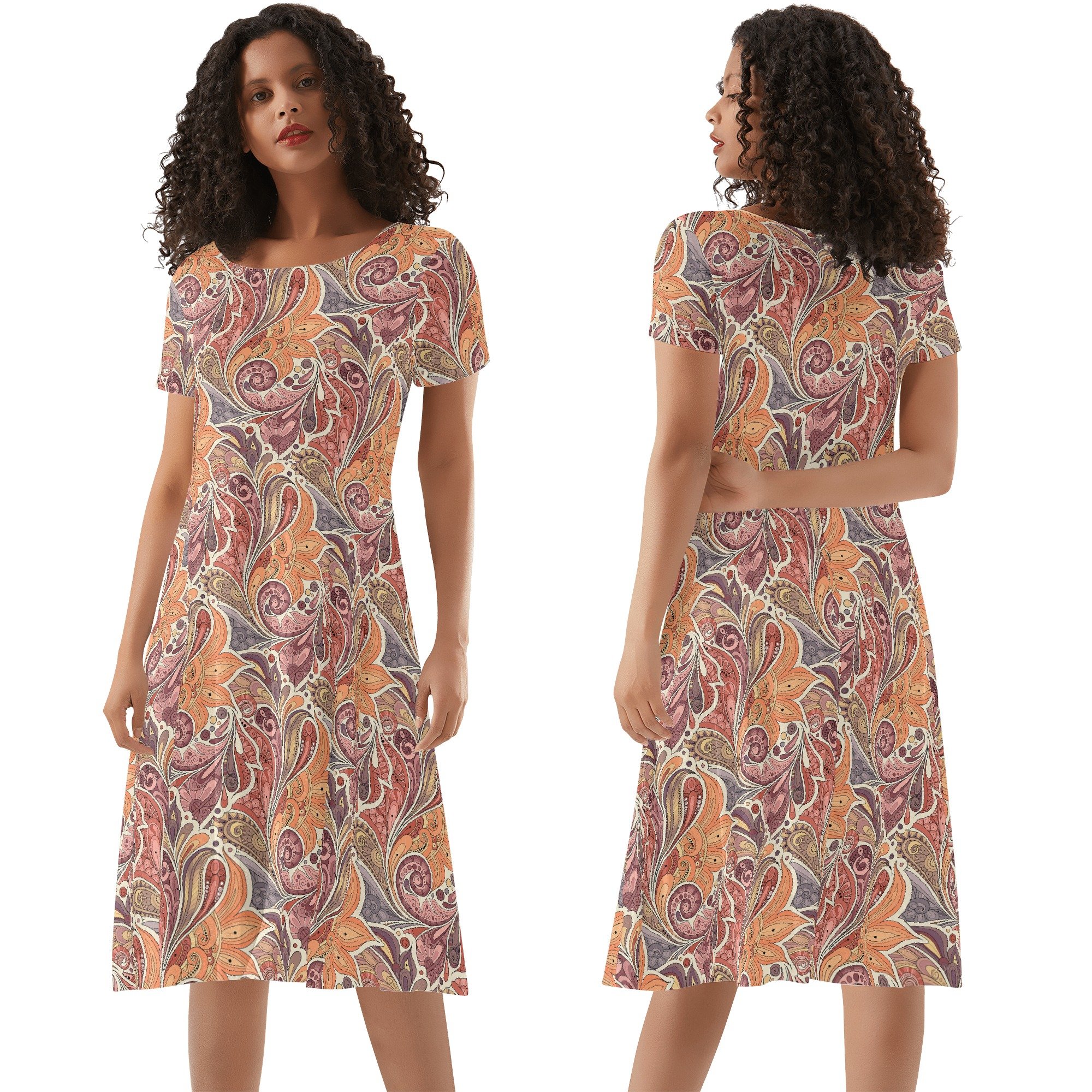 Women's Boho Chic Short Sleeve Ruffle Dress