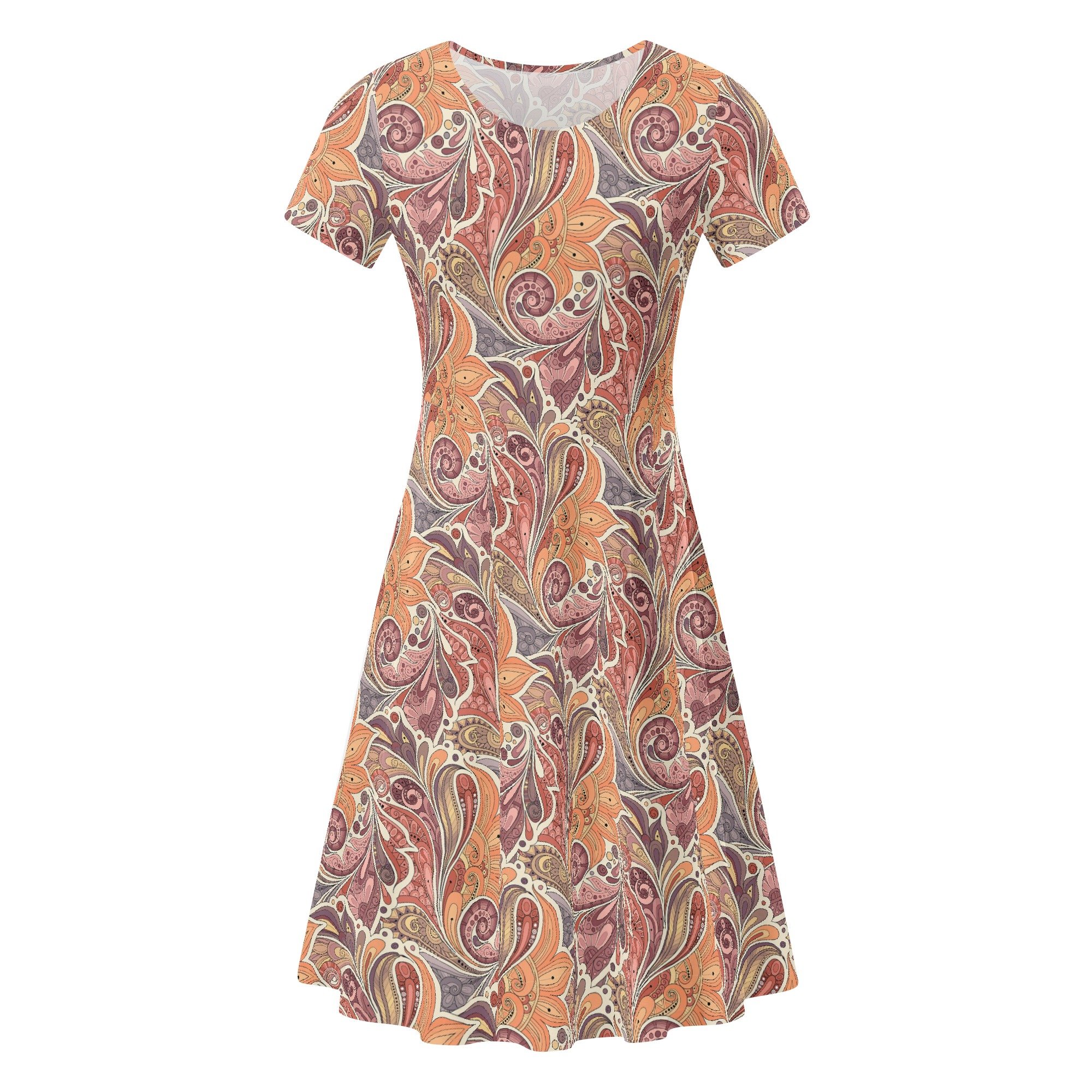 Women's Boho Chic Short Sleeve Ruffle Dress