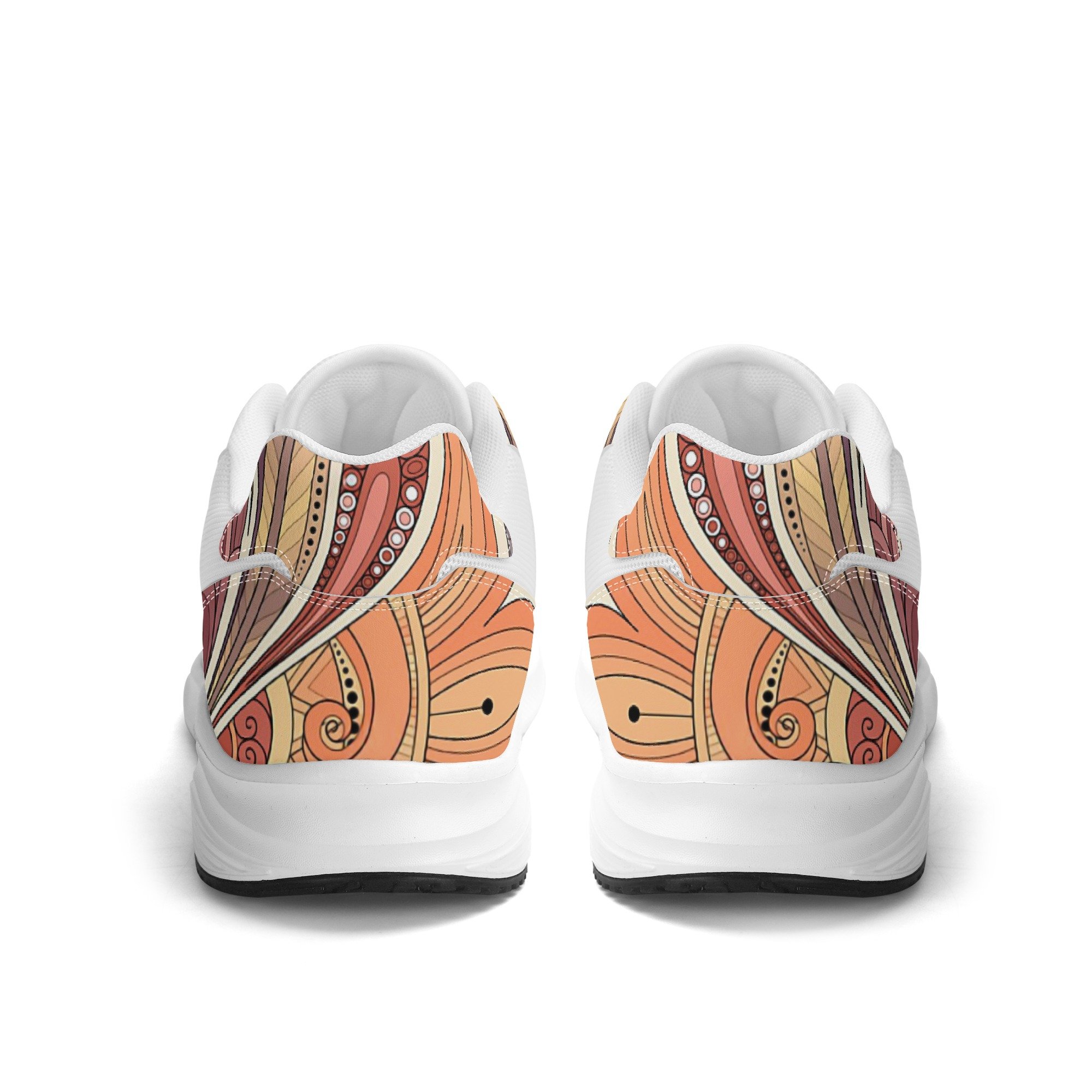 Low-top PU and mesh platform sneakers, lightweight, Boho Chic