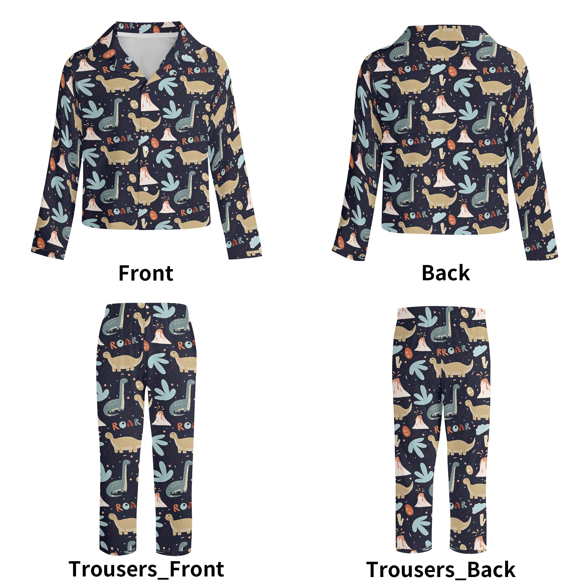 Prehistoric Kids Long Neck Design Pajama Set