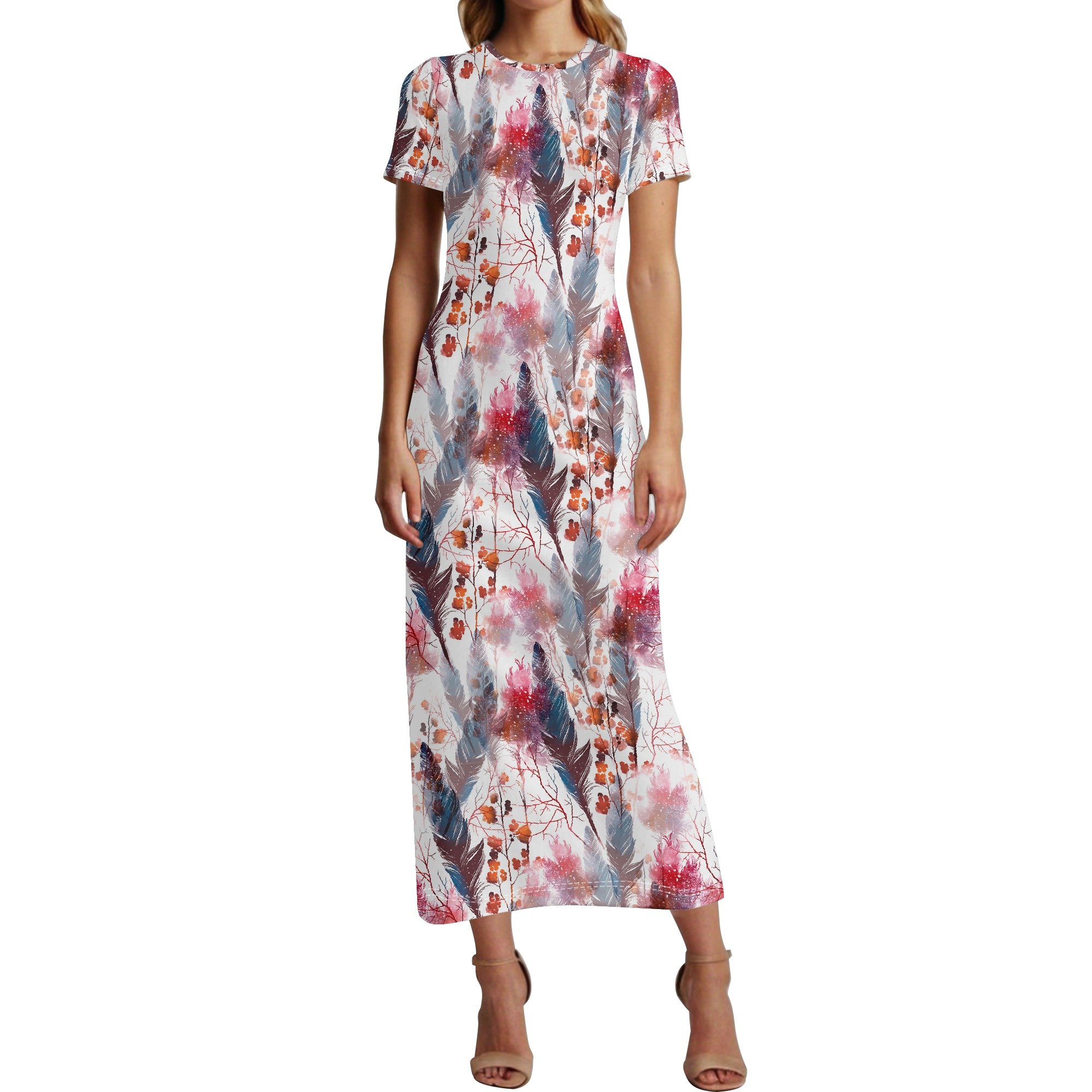 Women's Short Sleeve Casual Dress Boho Chic Long Dresses