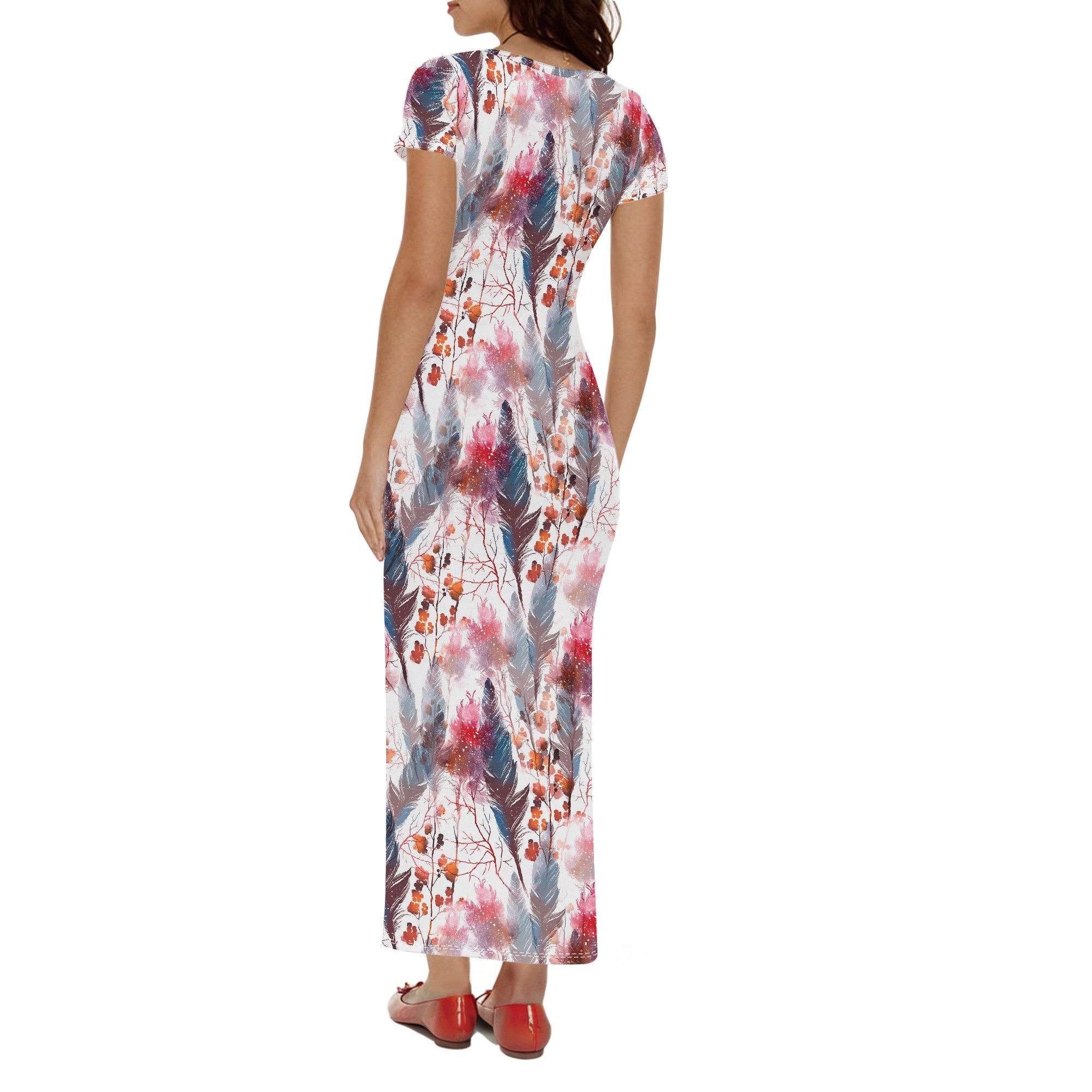 Women's Short Sleeve Casual Dress Boho Chic Long Dresses