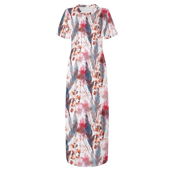 Women's Short Sleeve Casual Dress Boho Chic Long Dresses