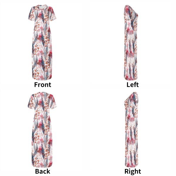 Women's Short Sleeve Casual Dress Boho Chic Long Dresses