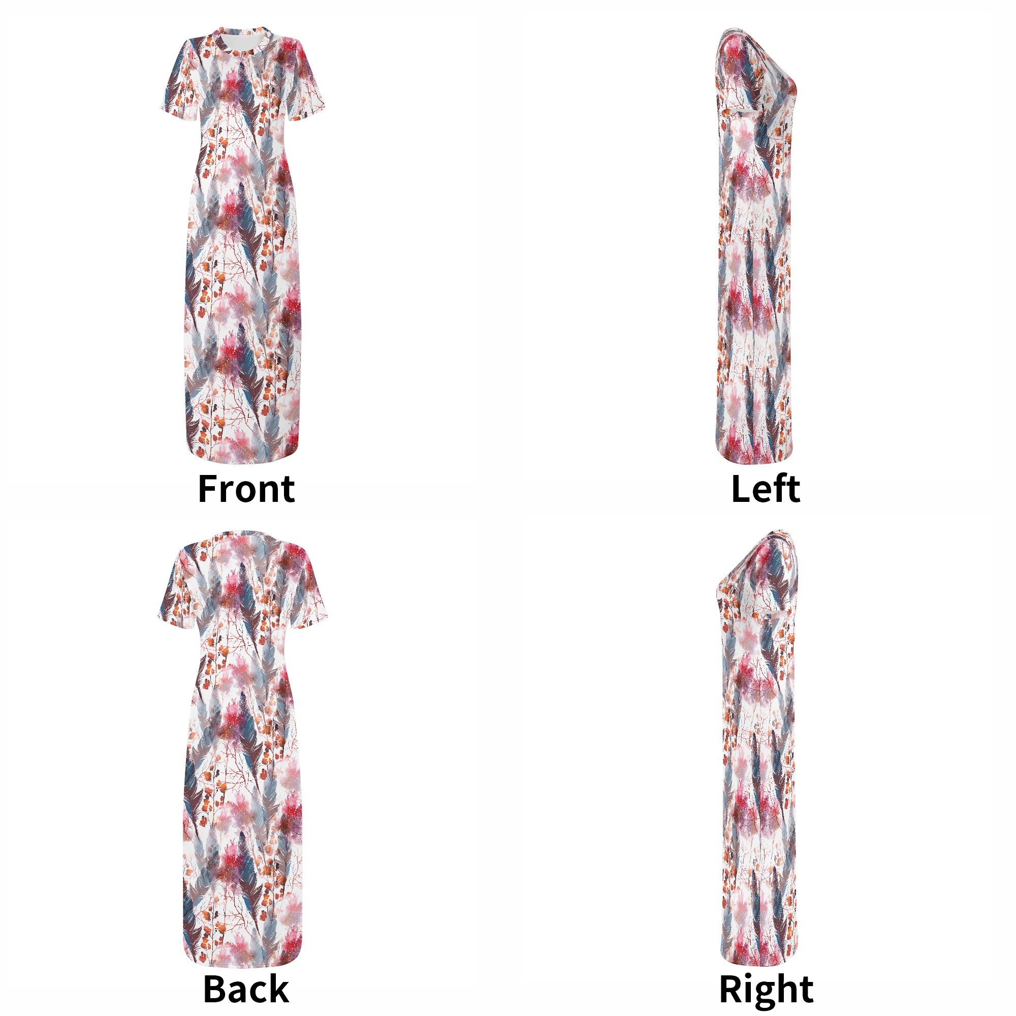 Women's Short Sleeve Casual Dress Boho Chic Long Dresses