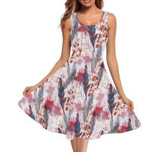 Women's Boho Chic Sleeveless A-Line Midi Dress
