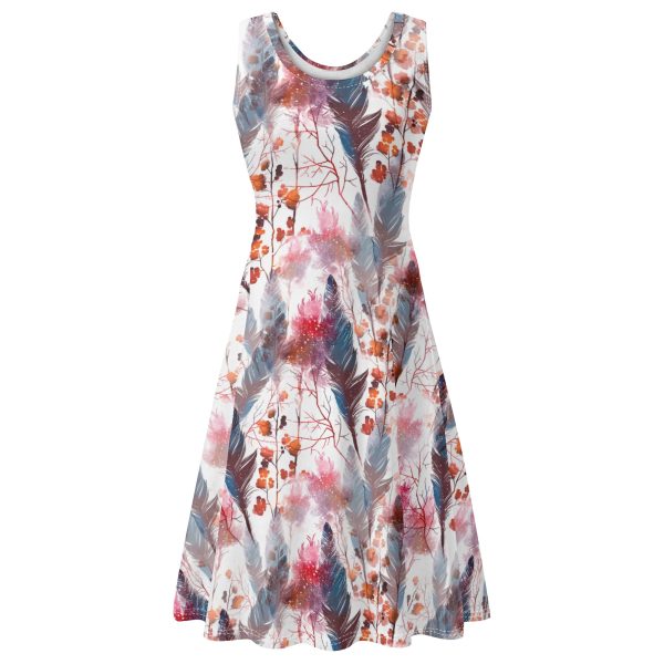 Women's Boho Chic Sleeveless A-Line Midi Dress