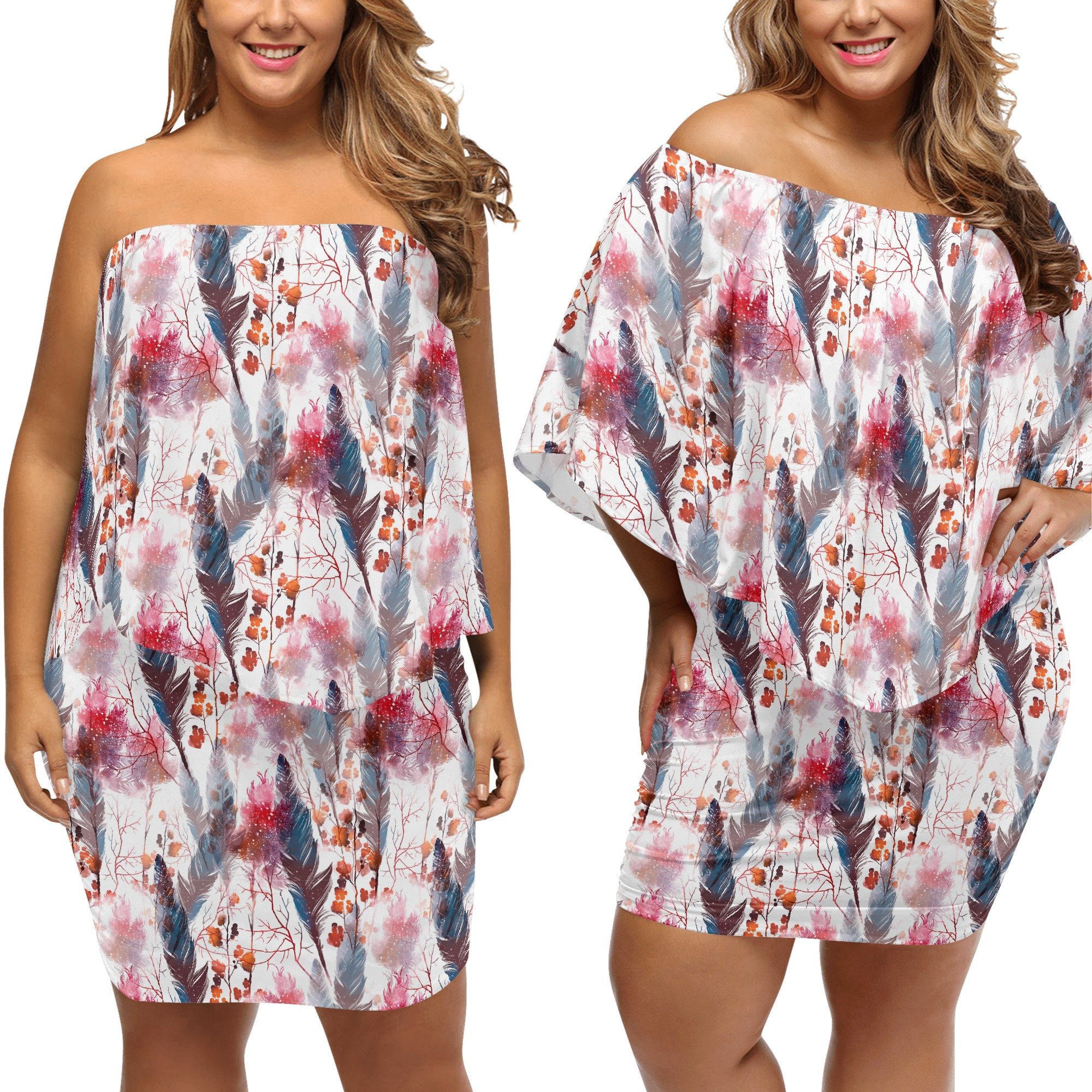 Women's Boho Chic Off Shoulder Polyester Wrap Dress
