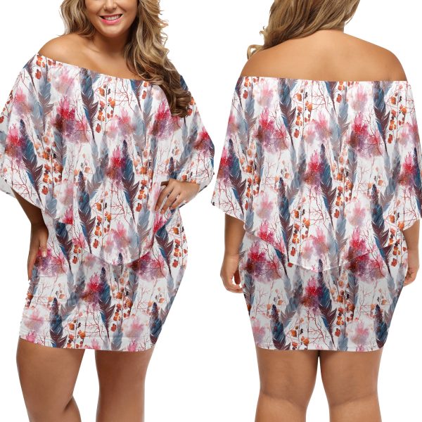 Women's Boho Chic Off Shoulder Polyester Wrap Dress