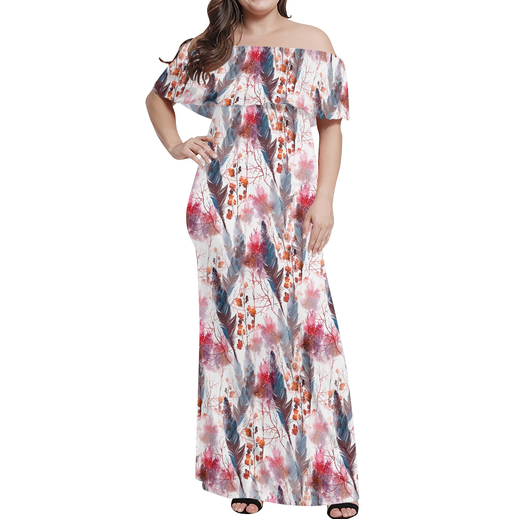 Boho Chic Women's Off Shoulder Wrap Long Dress