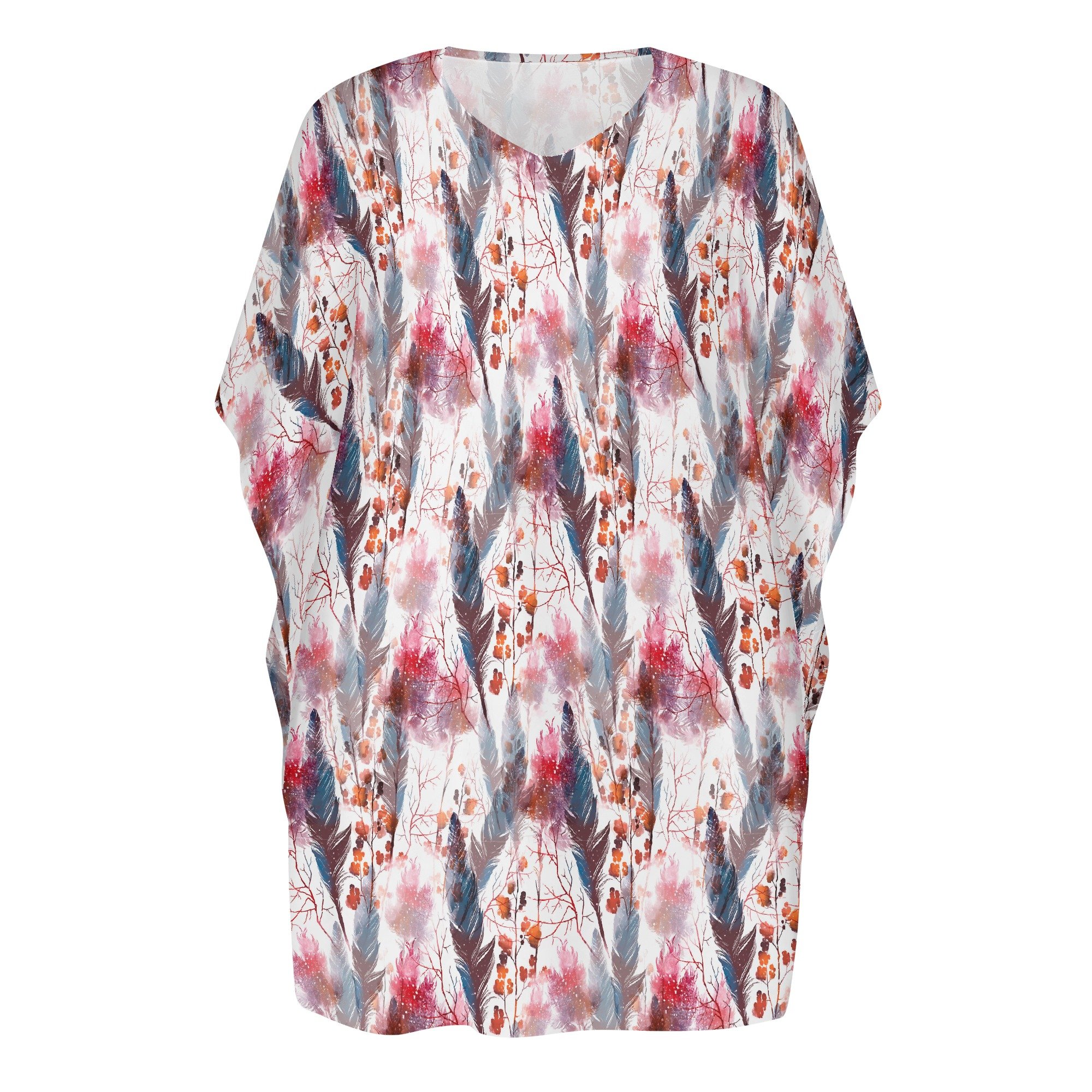 Women's Boho Chic V Neck Batwing Sleeve Loose Dress