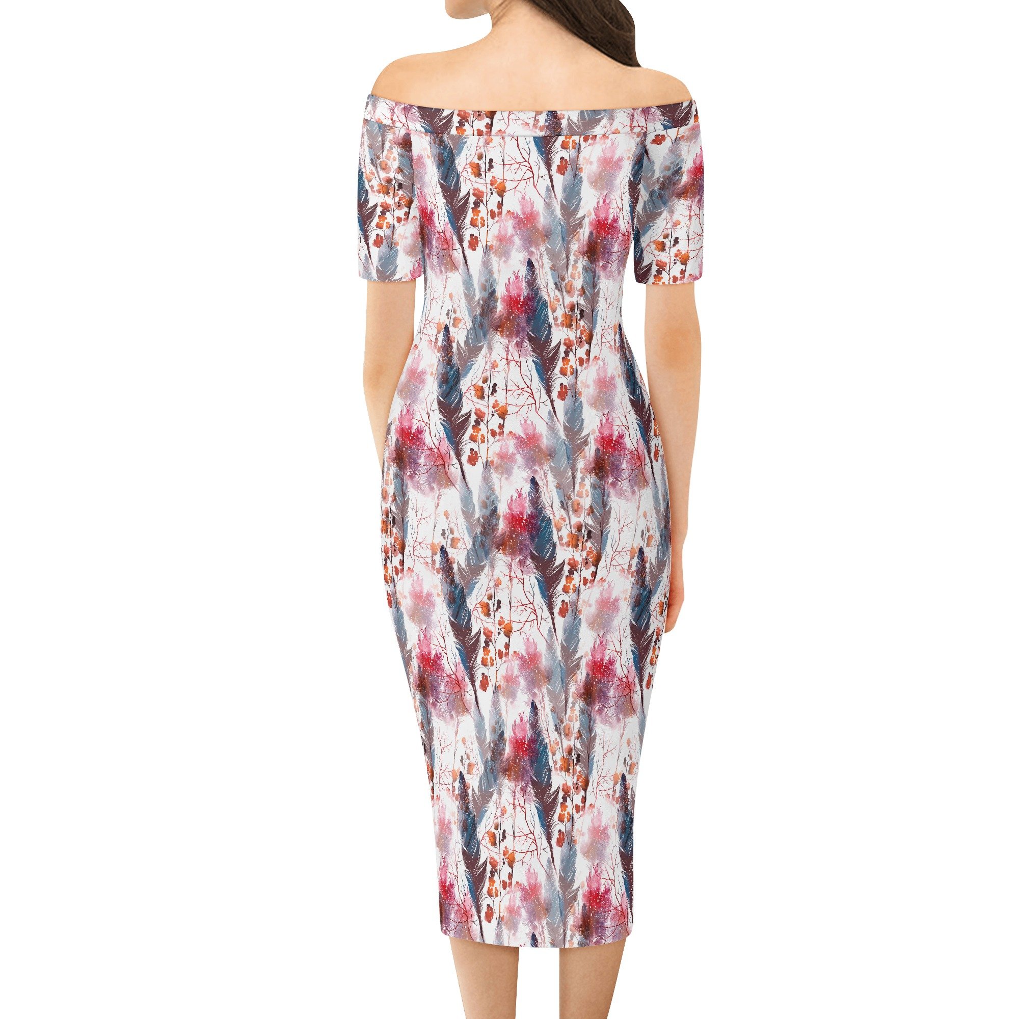 Women's Boho Chic Off Shoulder Wrap Dress