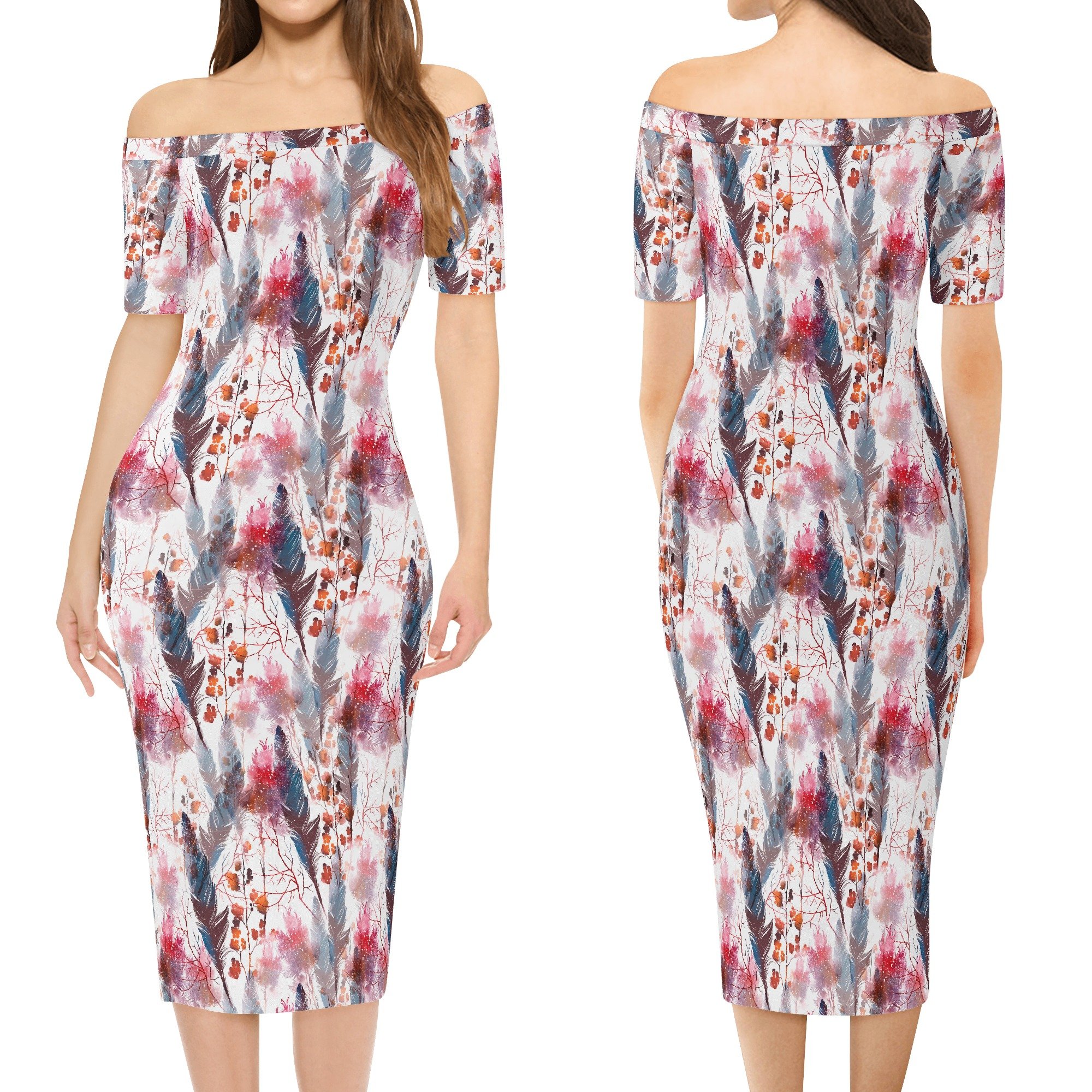 Women's Boho Chic Off Shoulder Wrap Dress
