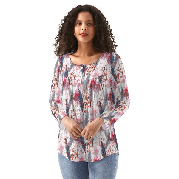 Boho Chic Women's Babydoll Neck Casual Top