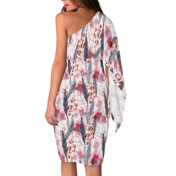 Women's Bohemian Chic One Shoulder Sleeves Formal Evening Dress