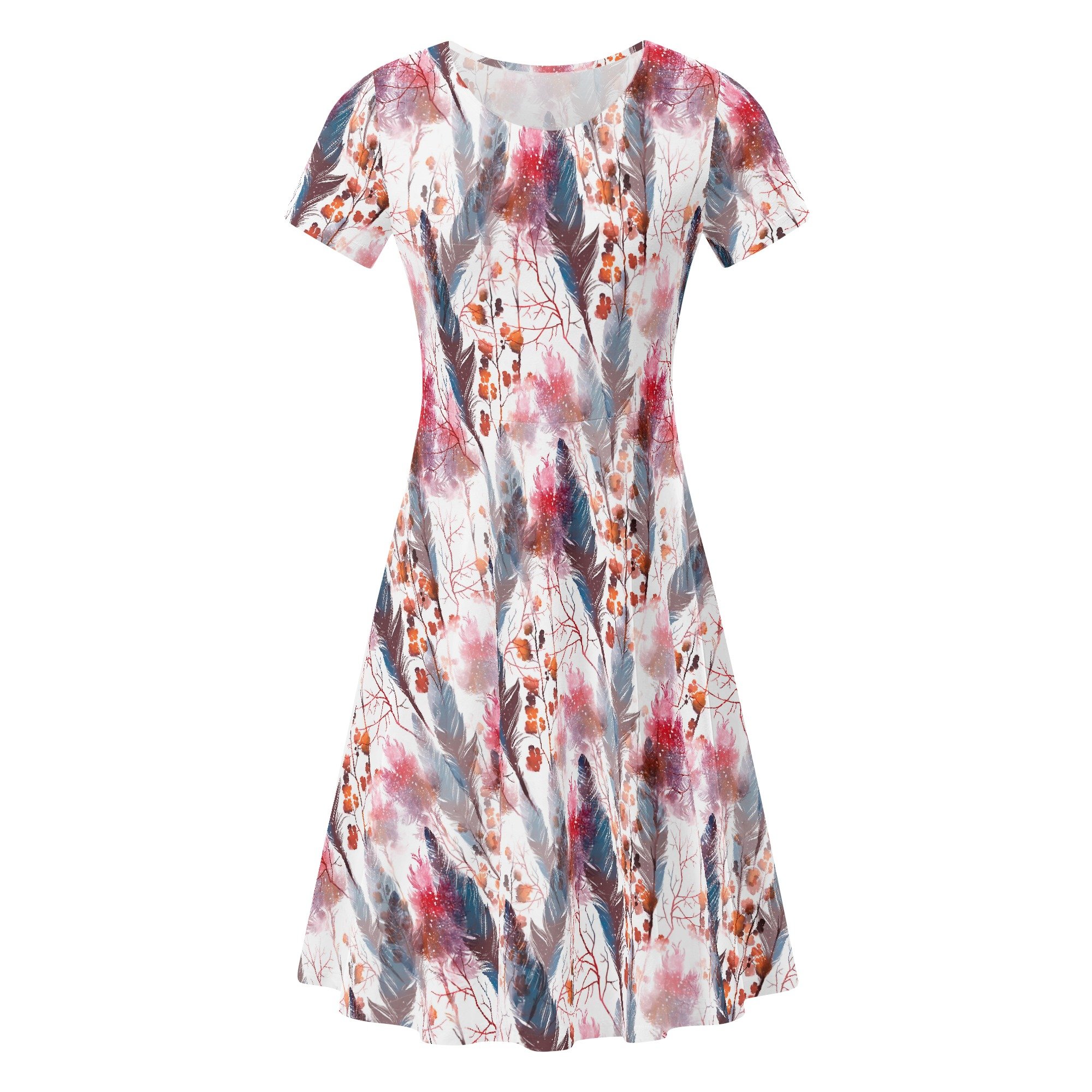 Women's Boho Chic Short Sleeve Ruffle Dress