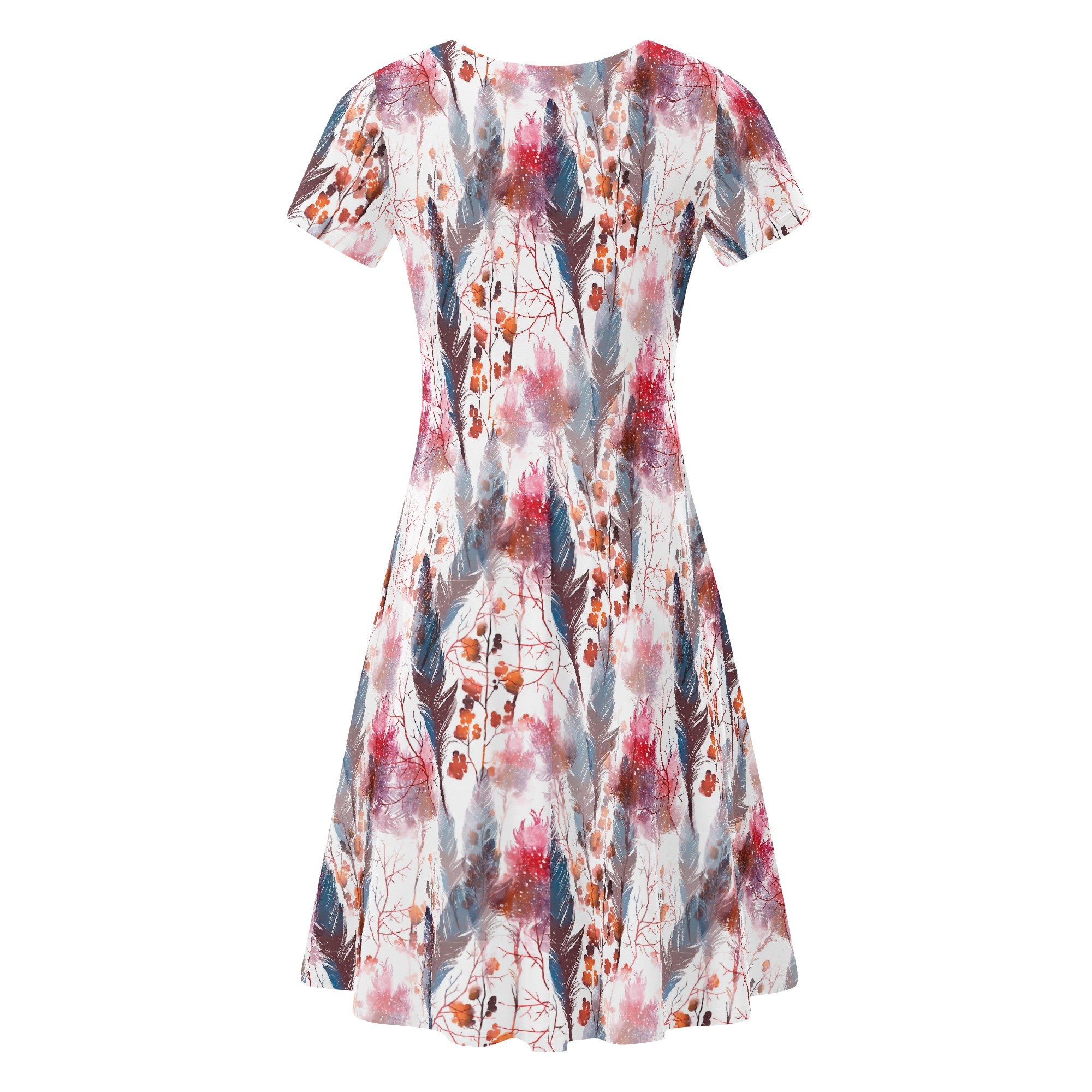 Women's Boho Chic Short Sleeve Ruffle Dress