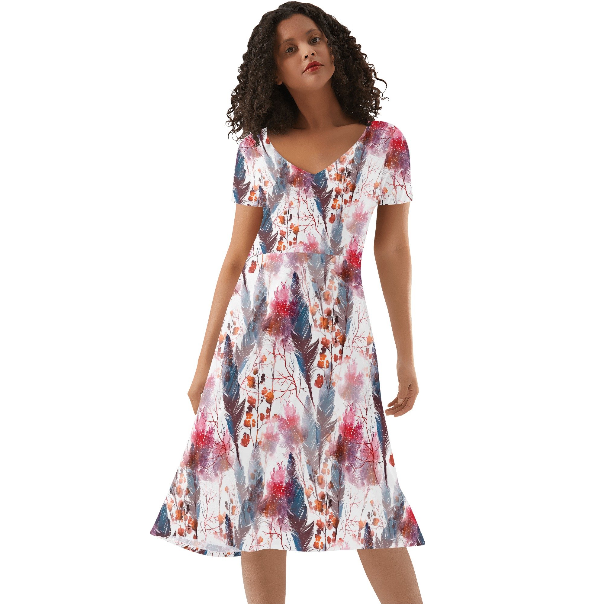 Women's Boho Chic Ruffle Hem Summer Dress