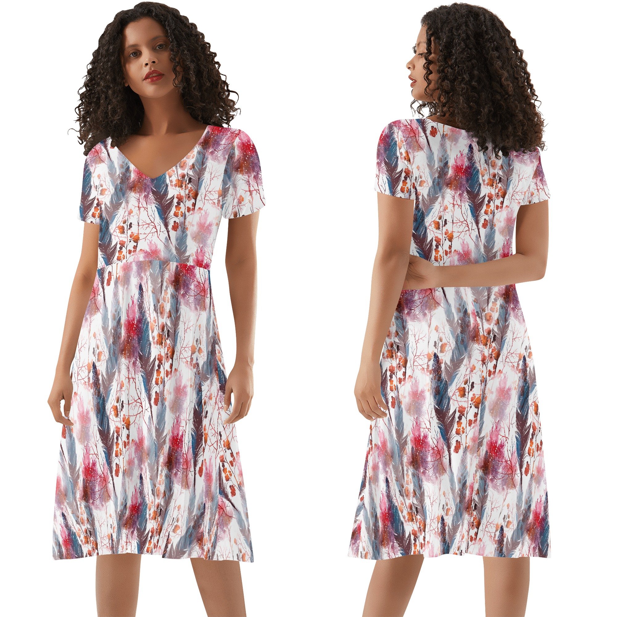 Women's Boho Chic Ruffle Hem Summer Dress