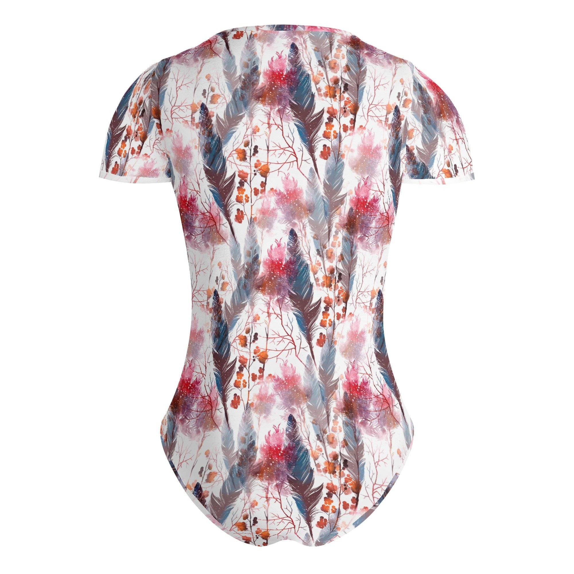 Boho Chic Women's Short Sleeve Crew Neck Bodycon Bodysuit