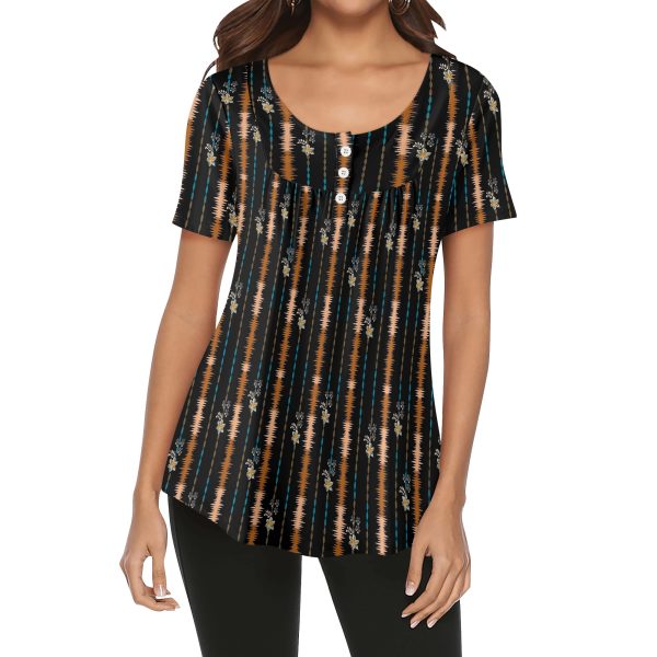 Blusa Estampada Floral con Diseño de Rayas Texturizadas