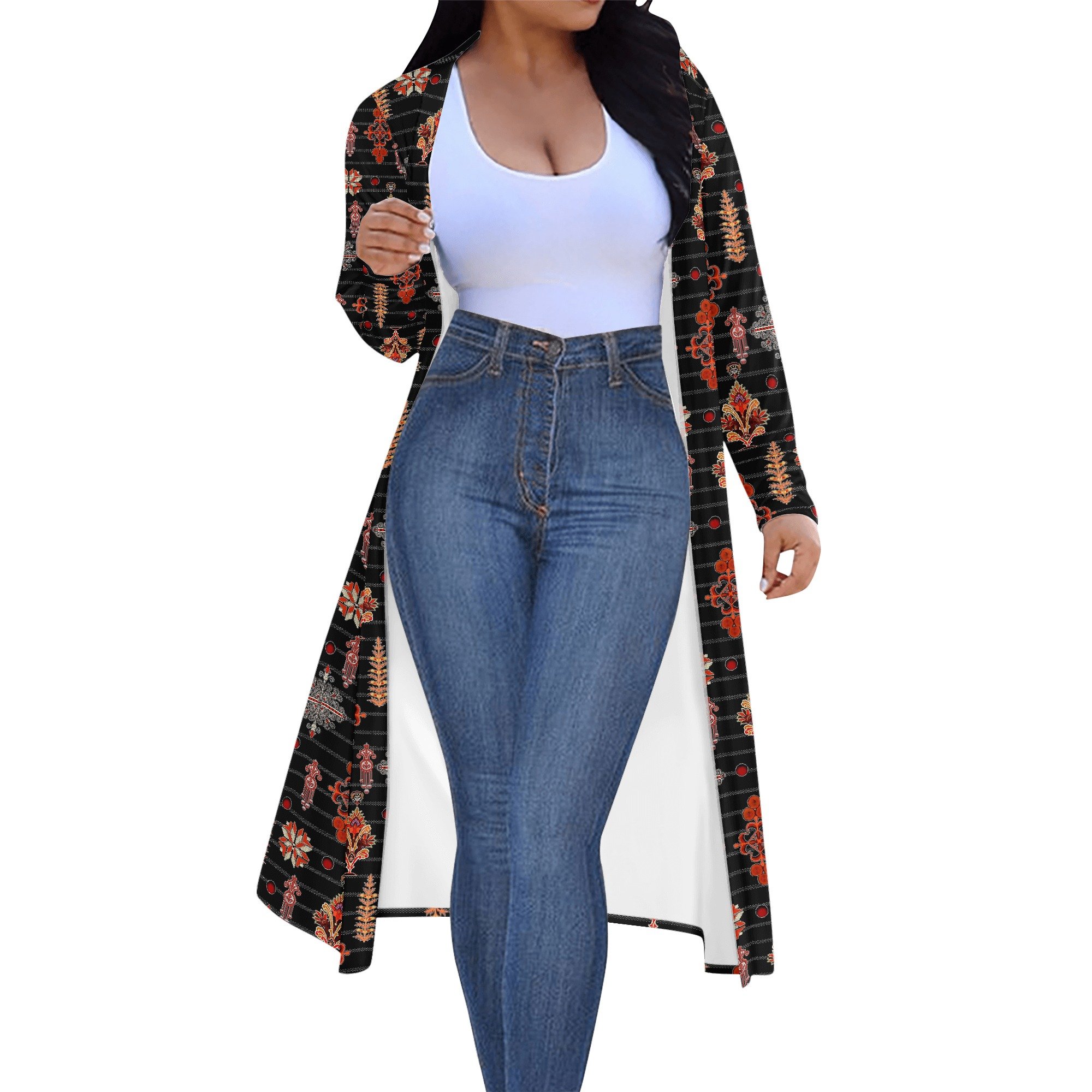 Cardigan Kimono Étnico Nocturno