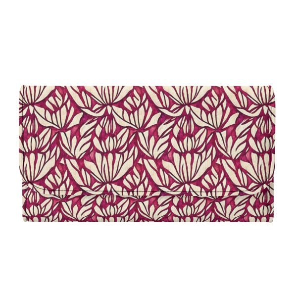 Elegante Cartera Floral Borgoña