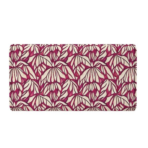 Elegante Cartera Floral Borgoña