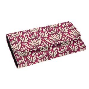 Elegante Cartera Floral Borgoña