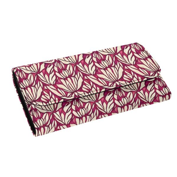 Elegante Cartera Floral Borgoña